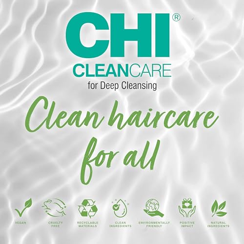 CHI CleanCare Clarifying Shampoo, Deeply Cleanses Hair & Scalp to Remove Build Up, Purify & Restore Moisture, Sulfate, Paraben, & Cruelty-Free, 25 Oz