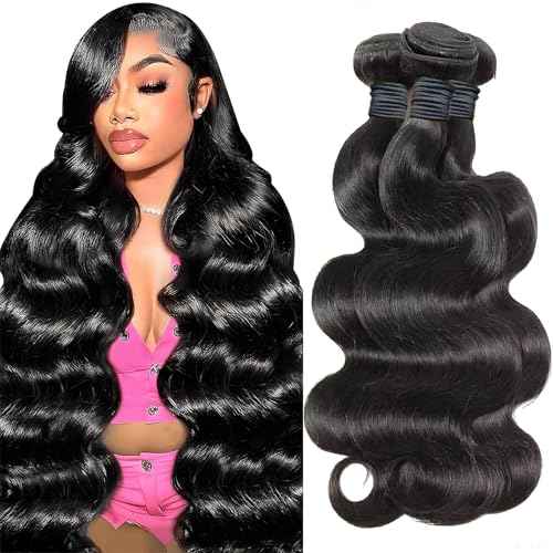 14A Body Wave Bundles Human Hair 20 22 24 Inch 100% Brazilian Virgin Real Raw Human Hair Bundles Body Wave Thick Weave Natural Color (20 22 24 Inch)
