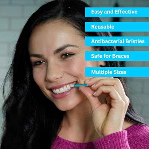 Piksters Interdental Brushes, 40 pk, Size 000, Interdental Tooth Brush for Extremely Tight and Fine Teeth Gaps, Gum Soft Bristles for Plaque Removal, Safe for Braces
