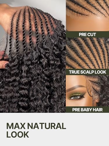 Frodio 13x6 Cornrow Braided Wig for Black Women - 12 Inches