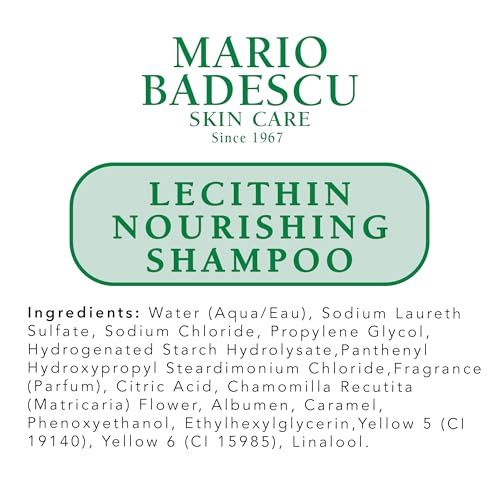 Mario Badescu Lecithin Nourishing Shampoo | Hydrating and Moisturizing Shampoo for Men & Women with Jojoba Oil & Lecithin | Helps Restore Dry, Damaged & Color-treated Hair