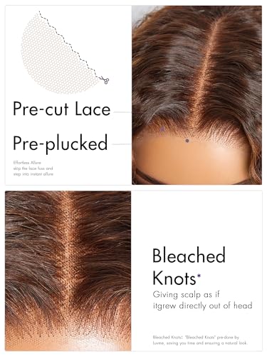 LUVME HAIR 18" Deep Wave Copper Brown Glueless Lace Front Wig