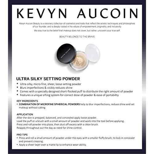 Kevyn Aucoin Smooth & Set Loose Powder with Puff: Universal shade, all skin types & tones. Sheer, lightweight, blends well, blurs imperfections, reduces shine. Makeup artist go to for even skin finish