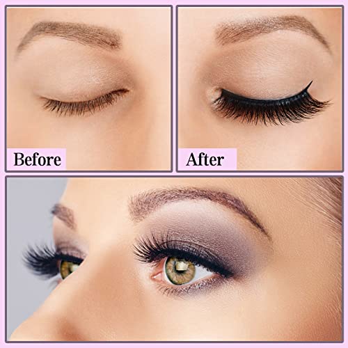 Magnetic Eyelashes Kit - 12 Pairs Reusable 3D Lashes with Eyeliner