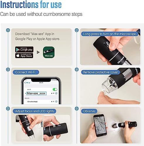 Skybasic 50X-1000X WiFi Digital Microscope with USB & HD Camera