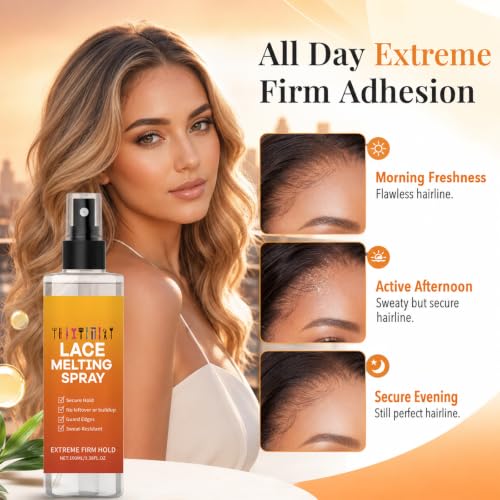 Lace Melting Spray for Wigs - Extra Hold, Matte Finish (2 Pack)
