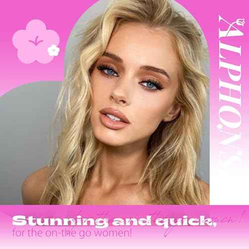 ALPHONSE Self Adhesive Lash Clusters Reusable Self Adhesive Eyelashes Fluffier Press on Lashes Extension No Glue Needed 10-16mm Glueless Lashes Clusters with Tweezers