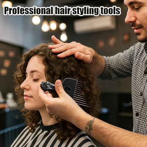 3 Pack Afro Hair Picks for Men and Women, Cpoxixt Metal Afro Comb Picks for Natural Curly Hair Styling Fist Design(Black)