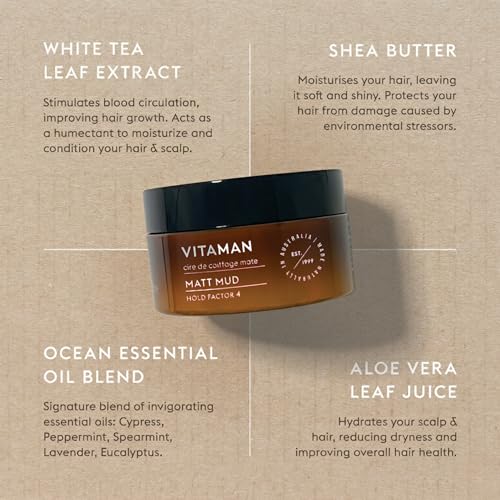 VITAMAN Matt Mud - Strong Hold Matte Hair Styling Paste
