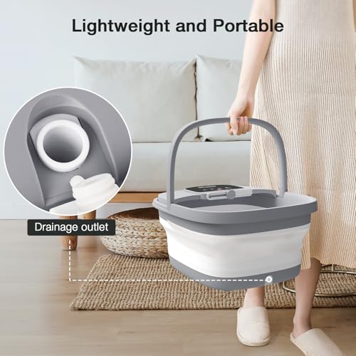 Collapsible Foot Spa with Heat, Massage & Red Light