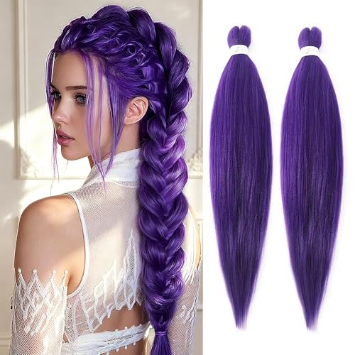 Purple Braiding Hair Extensions 26 Inch Pre-Stretched 2 Pack