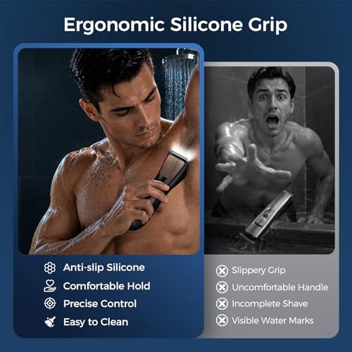 2-in-1 Electric Bikini Trimmer for Men, Waterproof Body Groomer