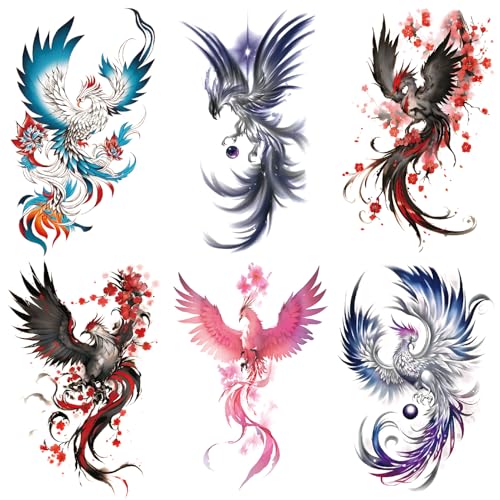 Temporary Tattoos for Adults & Kids - 6 Waterproof Sheets