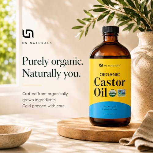 Us Naturals Organic Castor Oil 16 oz - Cold Pressed