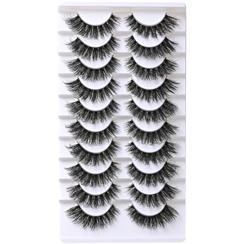 FARRED Cat Eye Faux Mink False Lashes - Wispy & Fluffy 10 Pairs
