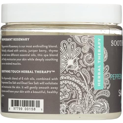 Soothing Touch Herbal Salt Scrub, Peppermint Rosemary - 20 Oz