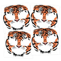 Tiger Face Temporary Tattoos - 4 Sheets, 6.9" x 6.9" for Parties