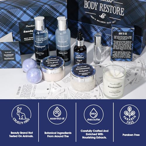 Men's Spa Gift Set - 12 Piece Bath Kit with Ocean Scent