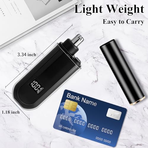 Portable LED Dsiplay Nose and Ear Trimmer Clipper for Men Women,2026 Professional Nose Hair Trimmer with Powerful Motor and Dual-Edge Blades for Smoother Cutting Mini Travel Size
