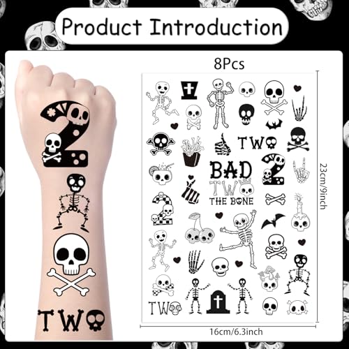 Bad Two the Bone Temporary Tattoos - 200+ Skull Stickers