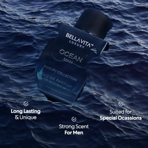 BellaVita Luxury OCEAN Eau de Parfum for Men 100ml - Fresh, Long-Lasting Fragrance