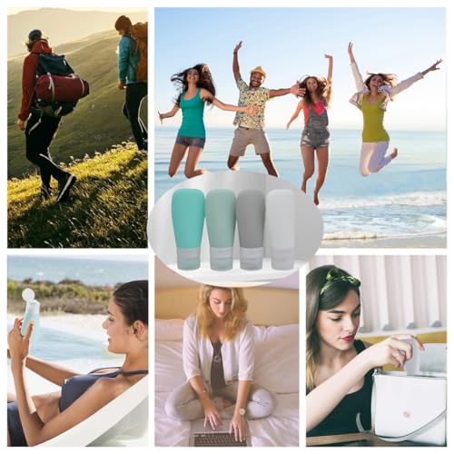 Silicone Travel Bottles 2oz Leak-Proof TSA-Approved 4-Pack