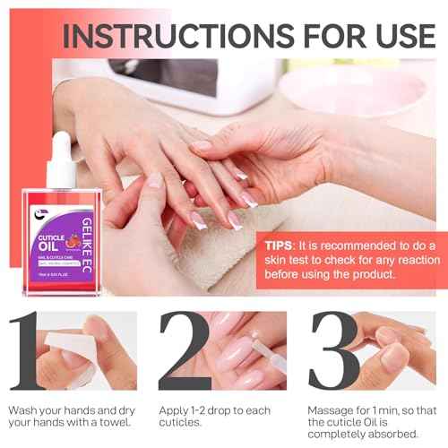 gelike ec Nail Cuticle Oil for Moisturize and Repair Easy and Quick Absorb Cuticles Care Treatment - Natural Pomegranate Smells for Women and Men Dry Damaged Thin Nails