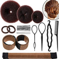 Hair Bun Shaper Set - 3 Donuts, 2 Bun Makers & Styling Tools