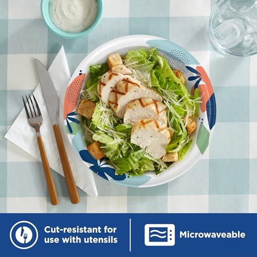 Dixie 8.5 Inch Paper Plates, 90 Count - Soak-Proof & Microwave-Safe