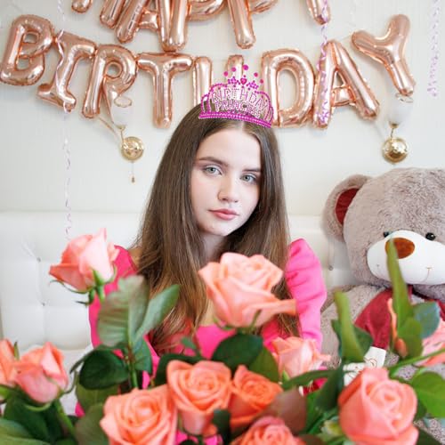 Birthday Princess Crown Tiara - Adjustable Rhinestone Headpiece