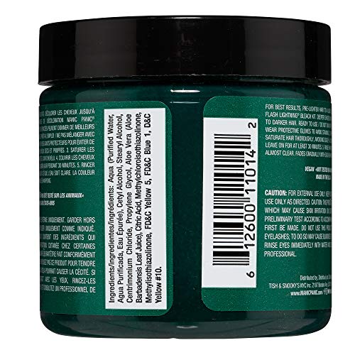 MANIC PANIC Classic Green Envy Semi Permanent Hair Color - Emerald Green Hair Dye for Women & Men That Lasts 4-6 Weeks - Vegan, Ammonia & Cruelty-Free - Create & Mix Custom Shades (4oz)