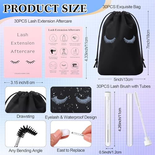 150 Pcs Eyelash Extension Aftercare Kit with Shampoo Bottles