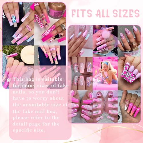 Press On Nail Packaging Bags Set - 100PCS Holographic with Cardboard