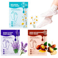 QUNGCO Moisturizing Foot Mask Socks - Hydrating & Softening for Dry Cracked Feet, Pack of 3