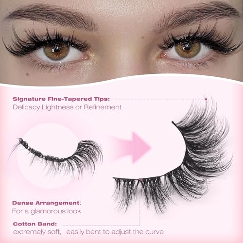 Cat Eye Fluffy Mink Lashes - Wispy Short Fake Eyelashes
