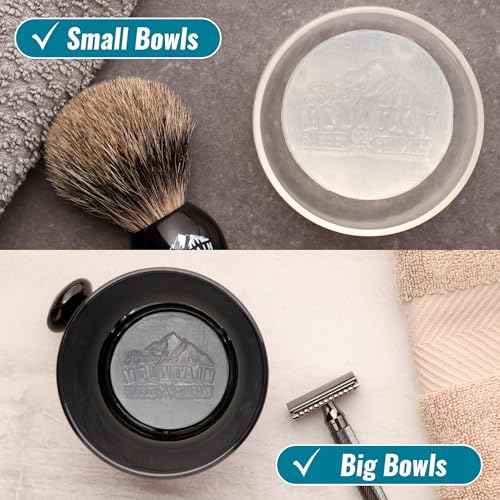 Shaving Soap Pucks for Men - 3 Pack - Traditional Wet Shave Glycerin-Based Shave Soap Bars - Made in USA For Use with Shaving Brush and Bowl - Glacial Spring Scent by Rocky Mountain Barber Company