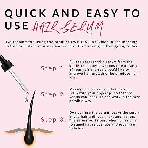 N+B Hair Growth Serum - Helps Promote Thicker, Fuller, & Healthier Hair w/Biotin, Natural-Based Formula, Helps Prevent Hair Fall & Thinning, For Women In All Hair Types - (2oz.) (3-Pack)