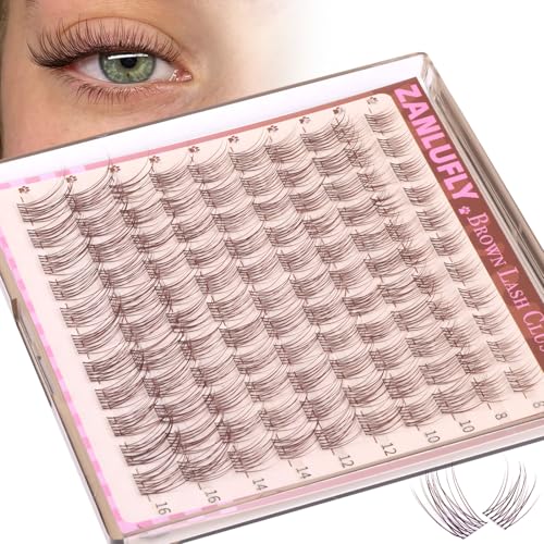 Brown Lash Clusters Wispy Eyelash Extensions Invisible Band
