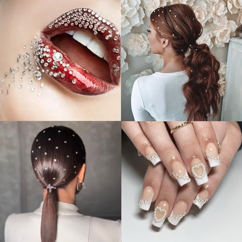 2100 Pcs Self-Adhesive Rhinestone Face Gems Stickers
