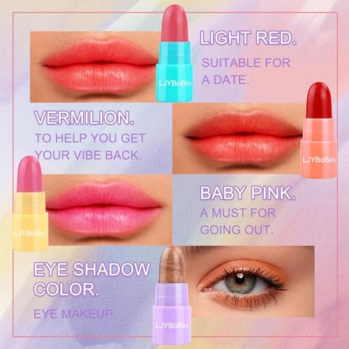 16 Piece Mini Lipstick & Eyeshadow Stick Set - Matte & Shimmer