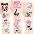 Bad to the Bone Temporary Tattoos for Kids - 16 Sheets