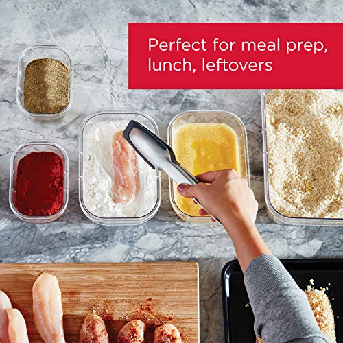 Rubbermaid Brilliance BPA Free Food Storage Containers Bundle with Lids, Set of 2 (9.6 Cup) and Set of 5 (1.3 Cup)