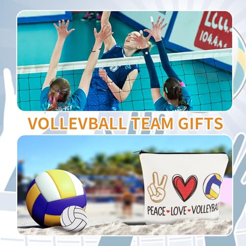 NUMJAW 48 Pcs Volleyball Team Gifts Bulk Volleyball Gifts Inspirational Gifts for Women Players,Volleyball Charm Bracelets,Volleyball Makeup Bags,Volleyball Compact Mirrors,Volleyball Hair Scrunchies