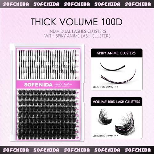 Spike Lash Clusters 100D Volume Eyelashes 13-21MM Manga