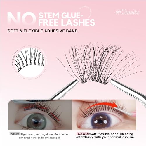 GAQQI Self-Adhesive Eyelash Clusters - Classic Volume Lashes 10-16mm