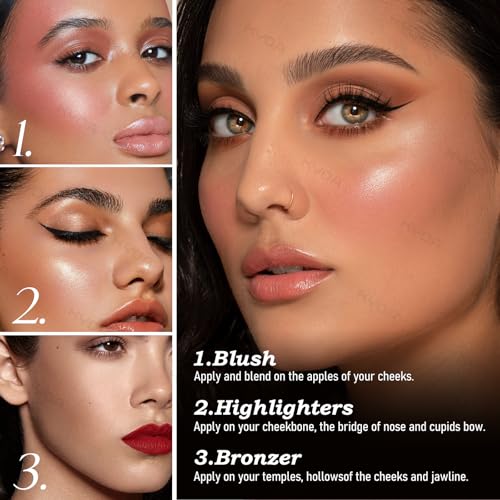 KYDA Baked Makeup Palette – 16 Earth Tone Eyeshadow & Full Face Kit