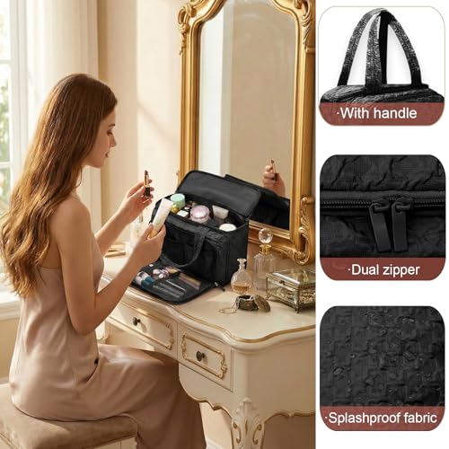 SMONT Large Makeup Organizer Toiletry Bag for Women Travel