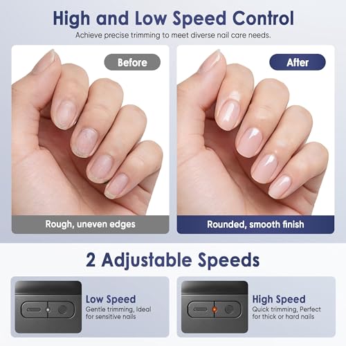 Electric Nail Clipper with LED Light & Storage