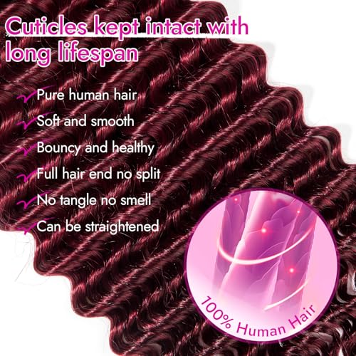 Human Braiding Hair for Boho Braids Deep Wave, Curly, Black Women,