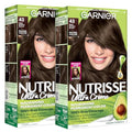 Garnier Nutrisse Ultra Crème Hair Color 43 Dark Golden Brown (Cocoa Bean) Pack of 2